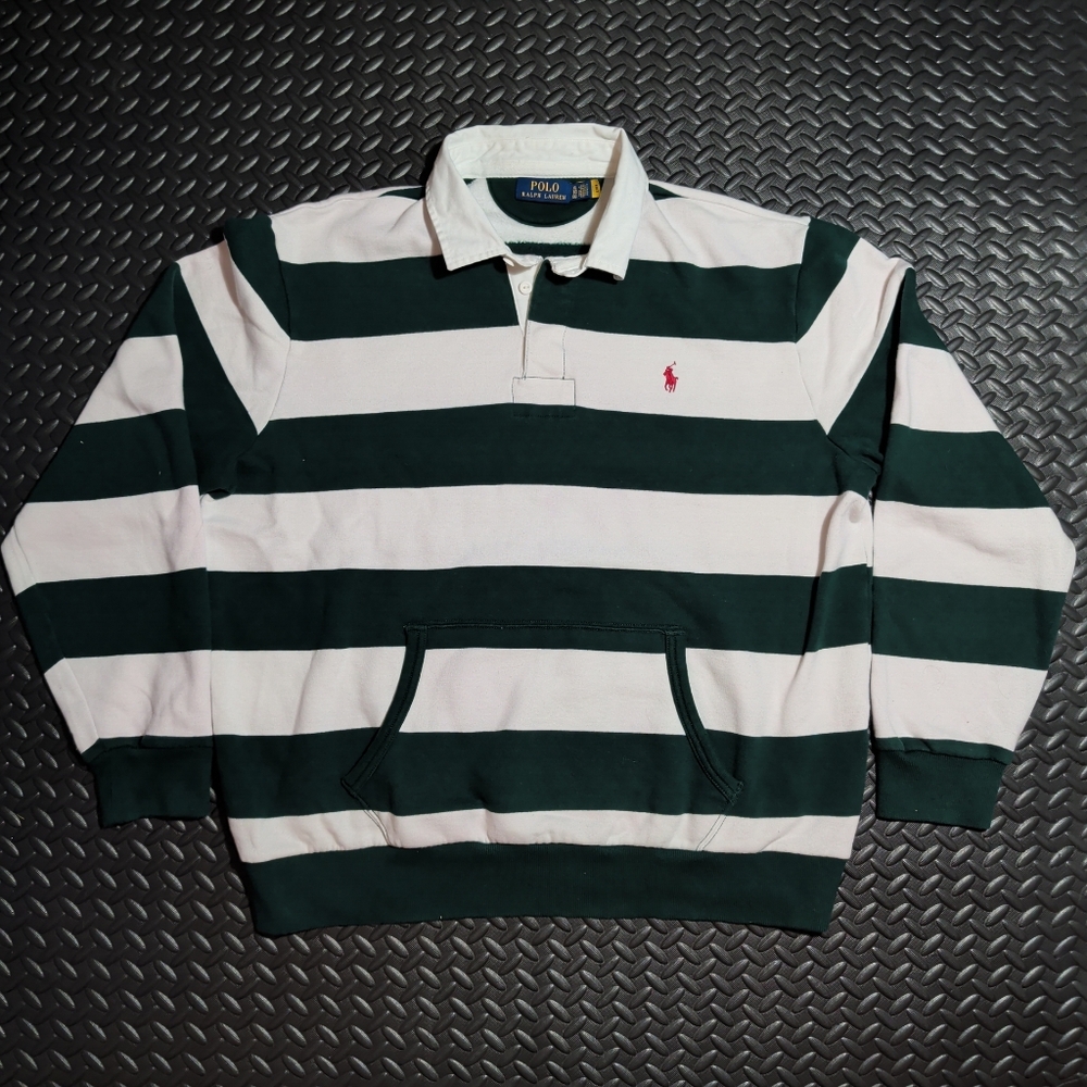Polo Ralph Lauren Men's Striped Fleece Rugby Sweatshirt size XL